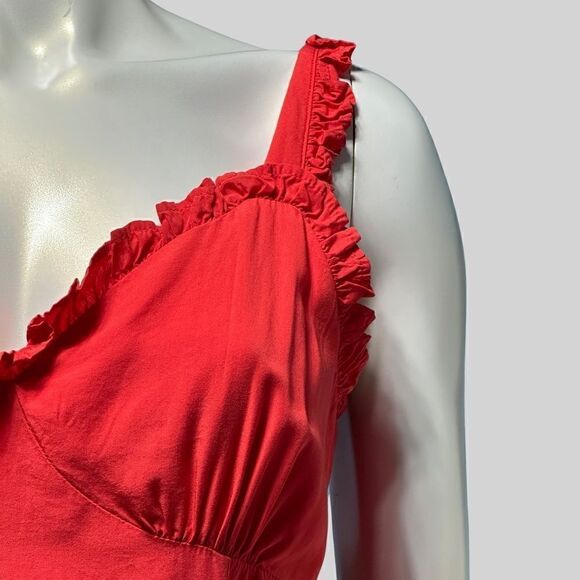 Line and‎ Dot Revolve Womens Karla Dress Size M Red Ruffle Sheath Tie back - Picture 3 of 12